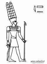 Egyptian Amun God Coloring Egypt Ancient Pages Color Print Gods Printables Fun Printcolorfun Drawing King Tut Puzzles Crafts Cards Egyptians sketch template