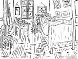 Gogh Vincent Arles Cuarto Dormitorio Stampare Supercoloring Kleurplaten Vicent Kolorowanka Malvorlagen Sypialnia Letto Irises Seniors Sunflowers Schlafzimmer Kolorowanki Pintura Pintor sketch template