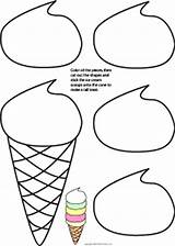Ice Cream Activity Craft Coloring Cone Crafts Cut Kids Template Paste Activities Sheet Scoop Pages Paper Sheets Templates Preschool Printable sketch template