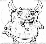 Gremlin Coloring Cartoon Outlined Pudgy Green Clipart Gremlins Cory Thoman Vector Pages Gizmo Template Clipartof sketch template