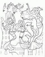 Coloring Mermaid Barbie Pages Popular sketch template