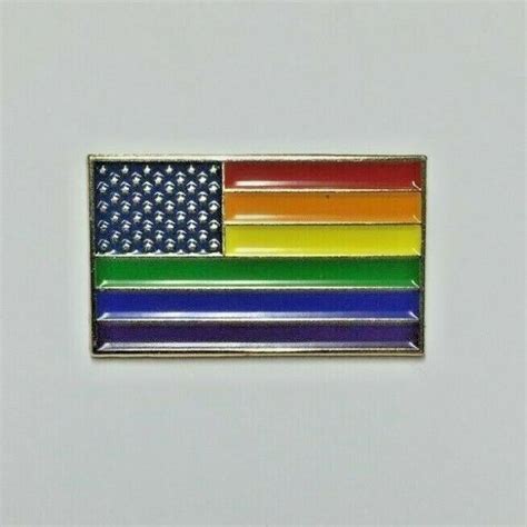 New Gay Pride Rainbow America Flag Enamel 1 Lapel Pin Badge Usa Vote