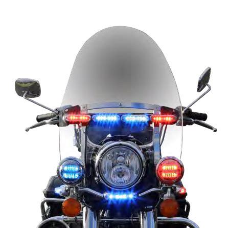 whelen mt harley davidson road king   police motorcycle windshield light array