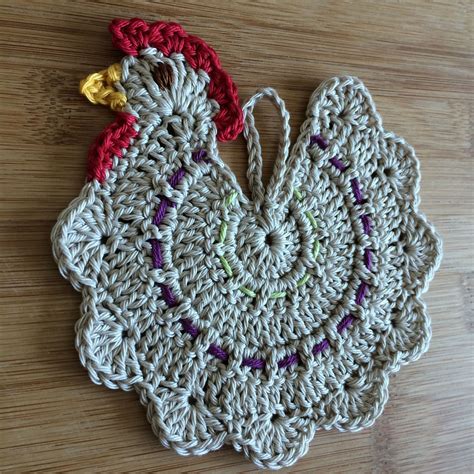 chicken potholder  pattern crochet pot holders  pattern