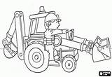 Bob Tractor Excavator Coloring Builder Drawing Backhoe Pages Printable Tweet Kids Color sketch template