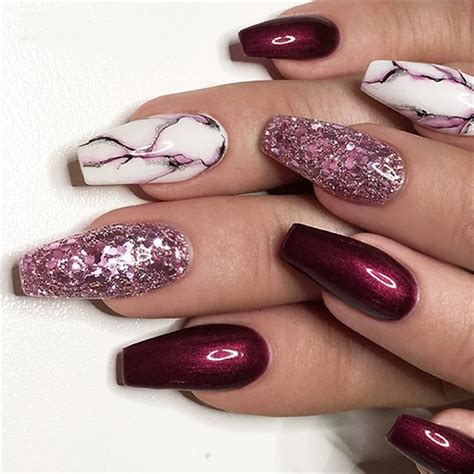 26 Elegant Purple Glitter Coffin Nails Inspirations Tips Fashionre