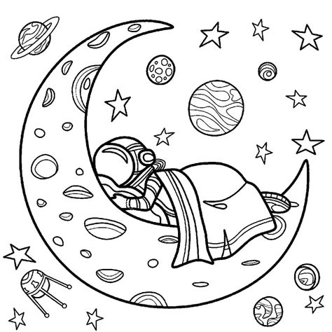 astronaut   moon coloring pages printable xcoloringscom