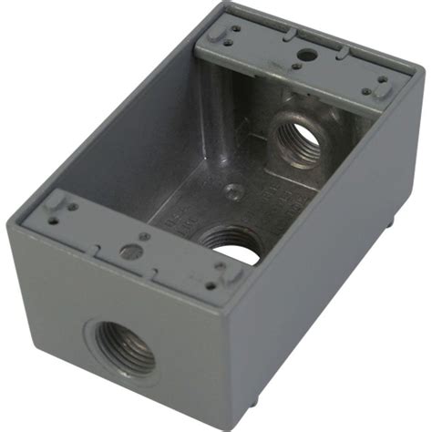 greenfield  gang weatherproof electrical outlet box     holes gray bps