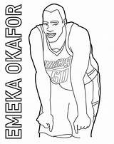 Coloring Nba Pages Printable Emeka Okafor Basketball sketch template