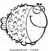Blowfish Clipart Cartoon Sly Coloring Cory Thoman Outlined Vector 2021 sketch template
