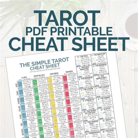 tarot cheat sheet   simple tarot  totally
