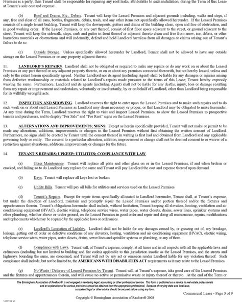 alabama commercial lease agreement   printable rental legal