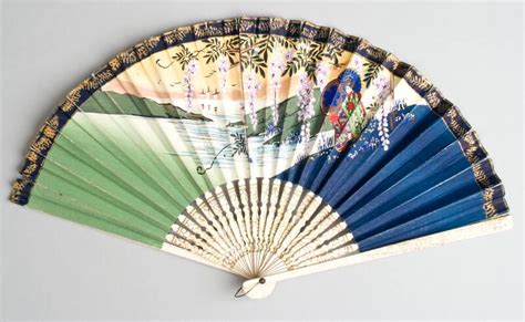 hand painted japanese folding fan works emuseum