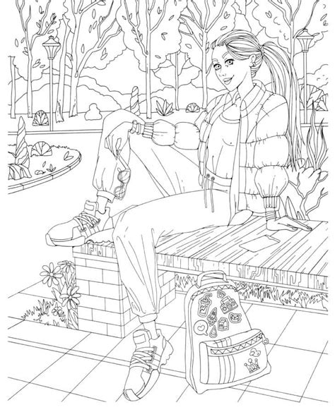 fashion girl coloring page  printable coloring pages  kids