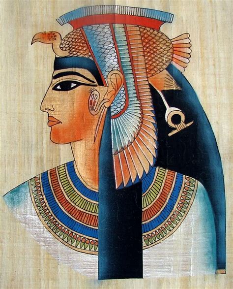 Egyptian Hand Painted Papyrus Artwork Queen Nefertari 12