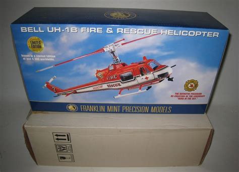 franklin mint bell uh  fire rescue helicopter  bzo nib