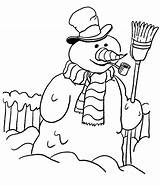 Snowman Purplekittyyarns Mittens Broom sketch template