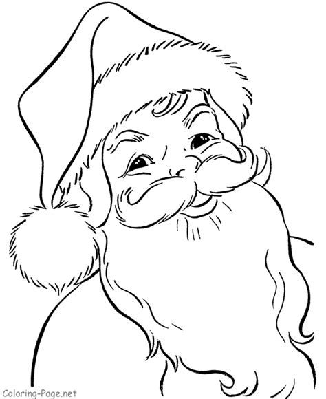 list  santa face coloring pages