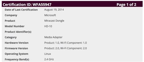 microsoft miracast dongle reportedly  works