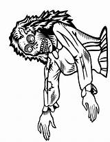 Scary Werewolves Skeleton Skeletons Colorings sketch template