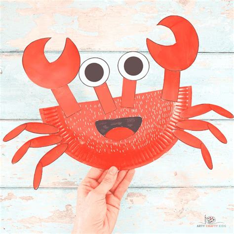 paper plate crab craft crab crafts animal crafts  kids paper