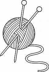 Clipart Yarn Needles Clip Knitting Library sketch template