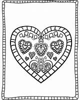 Coloring Valentines Adults Pages Heart sketch template