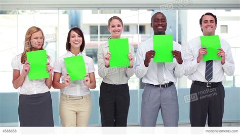 business people holding signs stock video footage