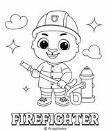 Fireman Firefighter Fighter Rvappstudios Firefighters Profession sketch template