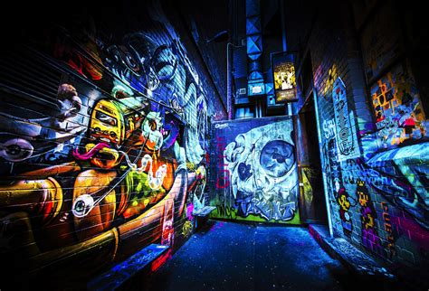 street art mural melbourne photography graffiti wall art blue poster