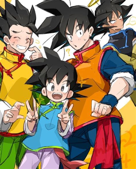 Gohan Goten Goku Y Bardock Dragon Ball Goku Anime