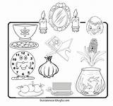 Kids Coloring Haft Nowruz Seen Persian Activities Crafts Color Pages Norooz Year Iranian Children Colour Card Spring Choose Board Norouz sketch template