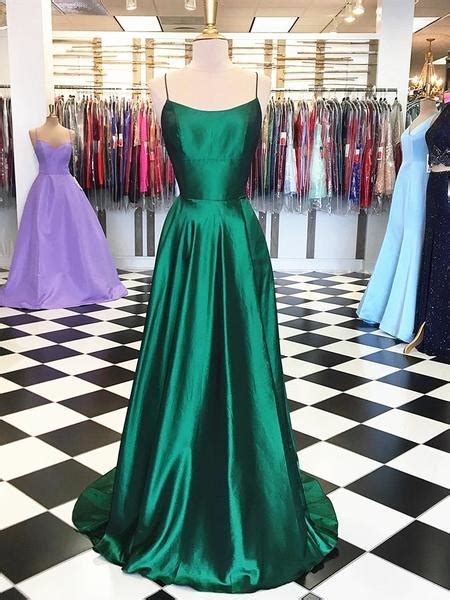 Dark Green Backless Prom Dresses Emerald Green Backless