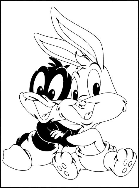 baby looney tunes bugs bunny  daffy coloring pages bunny coloring