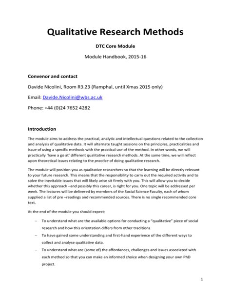 qualitative research methods module handbook