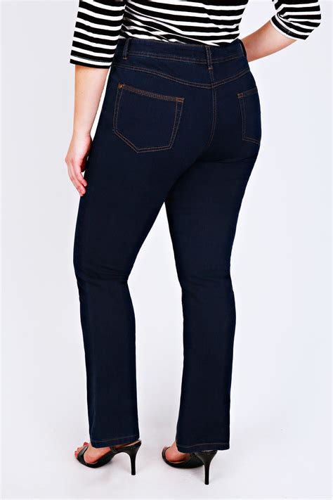 indigo bootcut 5 pocket denim jeans plus size 14 to 32