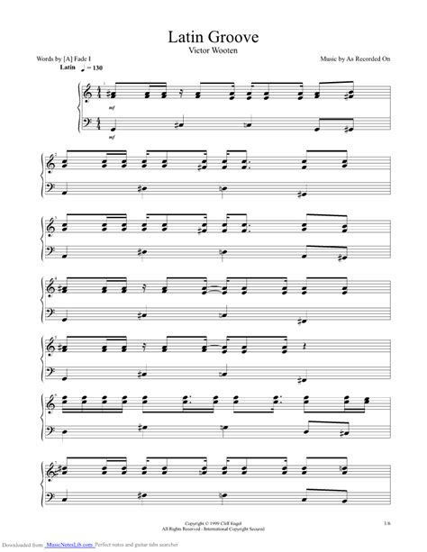 Latin Groove Guitar Pro Tab By Victor Wooten