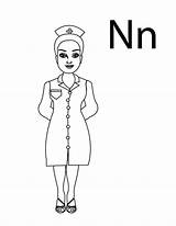 Nurse Coloring Letter Represent Netart Color sketch template