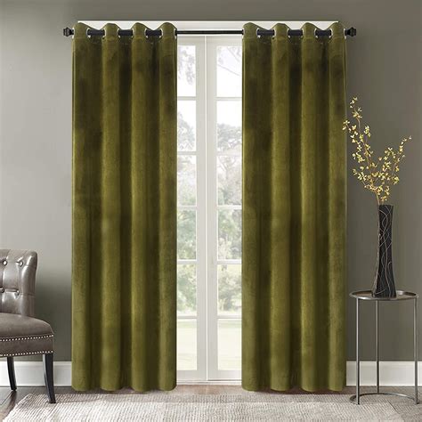 olive green curtains