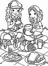 Picnic Coloring Pages March Kids Autumn Mid Festival Colouring Printable Children Sheets Holly Hobbie Girls Having Meaningful Summary Picnics Funny sketch template