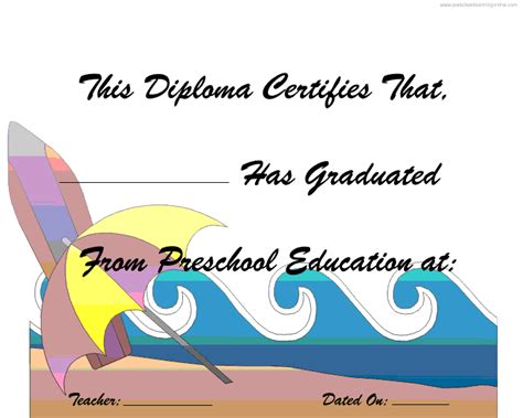 preschool graduation kindergarten graduation  printable diplomas pre