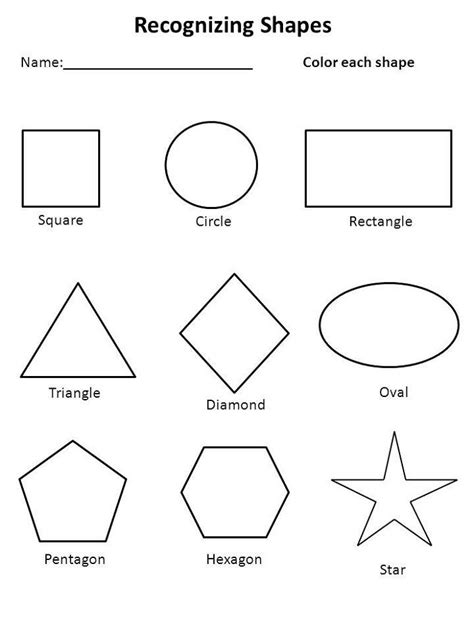 printable toddler worksheets shape worksheets  preschool