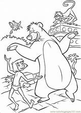 Jungle Book Pages Coloring Baloo Mowgli Dancing sketch template