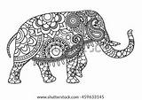 Elephant Coloring Pages Indian Template Vector Shutterstock Stock Preview sketch template