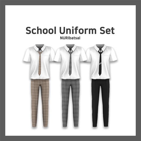 nuribatsal male school uniform set  summer sims