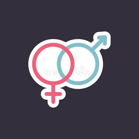 Heterosexual Gender Symbol Icon Vector Male And Female Flat Sign