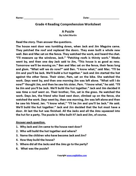 printable worksheets  fourth graders
