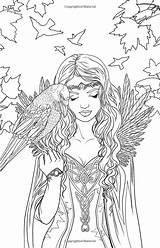 Adults Mythical Elves Ausmalbilder Mystical Fairies Kleurplaat Coloriage Fae Selina Fenech Erwachsene Ausmalbild Volwassenen Everfreecoloring Myth sketch template