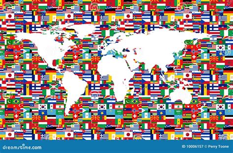 het wit van de kaart van de vlag van de wereld vector illustratie illustration  globaal