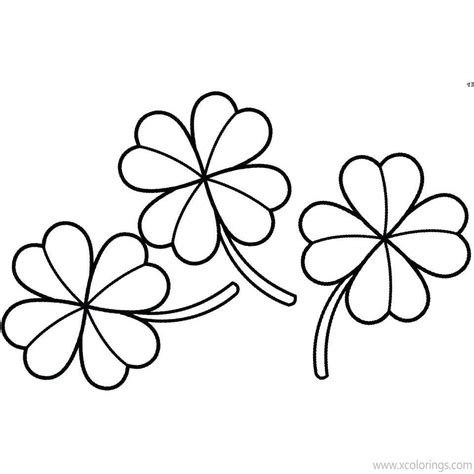 leaf clover coloring pages printable xcoloringscom